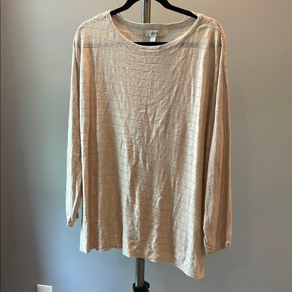 Style & Co. Light Tan Knit Top